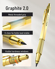 Gold Art Mechanical Pencil Set  Metal Drafting Pencil 0 5  0 7  0 9mm   2mm Lead