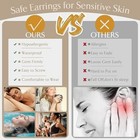 12 Pairs Surgical Steel Earrings For Women Men Hypoallergenic Flat Back Stud    