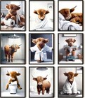 Sehsuvc Bathroom Cow Posters Wall Art Set Of 9  Highland Cow Canvas Prints 