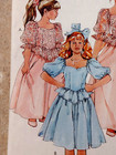Mccalls 4252 Girls Gown Or Dress Size 4 Pattern Year 1989 W  Or Without Peplum 