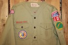 Boy Scouts Of America Bsa Men s Shirt Vintage Green Medium     Sewn On Patches