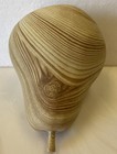 Wooden Pear 5  Beautiful Stained Wood Grain Display Fruit Bowl For Fall Autumn