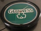 Vintage Guinness Neon 12  Wall Clock White Neon Green Clover   Tested  Man Cave