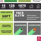 50 Foot Outdoor Extension Cord - 10 3 Sjtw Neon Green 10 Gauge Cable