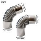 Elbow Pipe 2 Pcs 90 Degree Chimney Stainless Steel Flue For Camping Wood Stove
