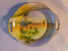 Nippon Bowl Sailboat Scene Lake Tree Hand-painred Japan Handles 7 3 4 