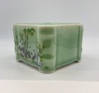 Yixing Panda Design Glazed Chinese Porcelain Bonsai Pot