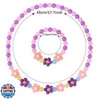 Yarkeuier Girls Jewelry Set - Cute Flower Beads Necklace Bracelet-toddler Gir