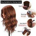 Mannequin Head With 100  Human Hair   18  Dark Brown Real Hair Cosmetology Manne