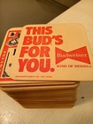Vtg 1980s Lot Of 78 Budweiser Beer Coasters This Buds For You Bar Mancave Offer 