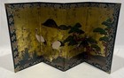 Vintage Japanese Tabletop Desktop 4 Panel Crane Bird Divider Privacy Screen -18   