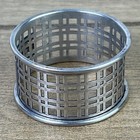 Grid Design Napkin Ring Banded Rims Gorham  Sterling Silver Monogram