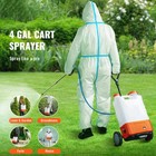 Battery Powered Backpack Sprayer With Wheel 4 Gal Tank 0-94 Psi Adjustable