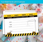 30-pack Construction Birthday Party Invitation For Boys With 30 Envelopes