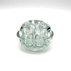 French Glass Flower Frog Domed 19-hole Labeled Reims France