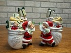 Rare Vintage Mcm Lefton Santa Claus Pair Toy Sacks Christmas Salt Pepper Shakers