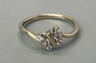 Solid 9ct Yellow Gold Butterfly Pinky Or Child   s Ring Uk Size H 1 2