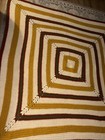 Vintage Hand Crochet Granny Square Afghan Throw Blanket 54    X 56   