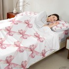 Pink Bowknot Bed Sheet Set Twin Size dreamy Princess Style Kids Girls Sheet S   