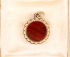 Rare Antique 19th C  Victorian  dexterity  Gaming Pendant Gold Filled carnelian