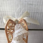 Vtg Wilton Wedding Cake Topper Bride Groom Couple Hearts Bells Hong Kong W-730
