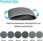 6 Pack 4 X 36 Inch High Performance Silicon Carbide Sanding Belts Assortment    