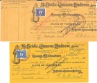 2 Canada Checks Canck6  Bank Of Montreal  Both With Revenue Stamps   Vignettes