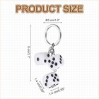 Lucky Dice Keychain Charm  Resin Dice Keyrings With 3 Pendants  White