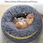 Round Plush Pet Bed 40-90cm Soft Warm Dog   Cat Bed Cozy Winter Sleeping