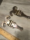 Pair Antique Brass Hinges Ice Box Beautiful Patina 