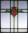 Pretty Abstract Midsize Old English Leaded Stained Glass Window 20 75  X 24 5 
