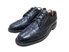 Spiegel Vtg Mens 9 5 D Black Leather Wingtip Oxford Shoes Custom Grade Brogue