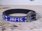 Beaded Leather Belt  Custom Name Gift  1 Inch Wide Handmde  Removable Buckle 