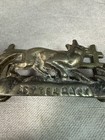 Vintage Mid Century Brass Fox And Fence Letter Rack   Business Card Holder