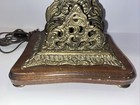 Vintage Lamp Brass Letter Holder Ornate Large 2 Sections-works 16    Footed