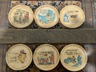 Vintage Wood Barware Coasters Set Of 6 Novelty Comic Funny