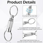 2pcs Heavy Duty Keychain Retractable Carabiner Car Key Chain With Badge Holder