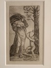 Old Master Print After Marcantonio Raimondi Reconciliation Minerva   Cupid 16thc