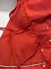 At Home Christmas Tree Skirt Red W beaded Snowflakes   Sequins