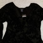 Velvet-like Brocade Floral Long Sleev Skater Dress