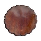 Vintage Brandt Furniture Solid Mahogany Scalloped Tea Table With Brass Feet