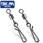 50pcs Fishing Swivels Snap Fishing Rolling Barrel Swivels Fishing Connector