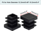 Square Plastic Plug 12pack 13mm 1 2 Inch Tubing End Caps Black Square Plugs