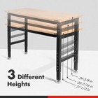 Workpro 48  Heavy-duty Workbench Adjustable Rubber Wood Top Workstation 2000 Lbs