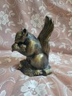Brass Finish Squirrel Book End Vintage Artist Mold Metal Cast 1975 S c c