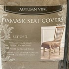 Autumn Vine Damask Dining Chair Seat Covers 2 Pack Mushroom Brown 28  X 36  New