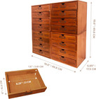 16-drawer Wooden Storage Box  19 6   x6 89   x19 6     Vintage Filing Cabinet In Walnu