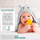 White Terry Cotton Hooded Baby Bath Towels Absorbent 33x33 In