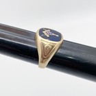 Vintage 10k Gold Masonic Freemason Mens Ring Blue Stone Size 10 Signet 5 2g