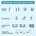 150n Automatic Inflatable Life Jacket     Adjustable Nylon Swim Vest Large  Red 